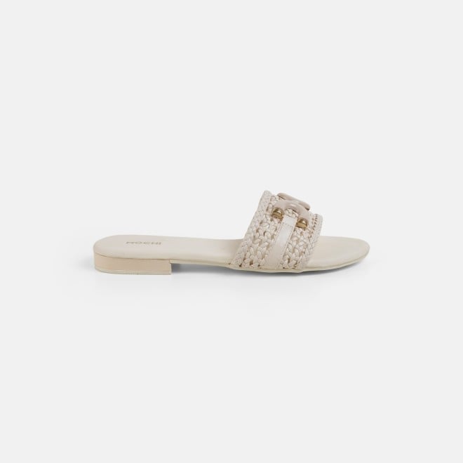 Mochi Women Off-white Casual Slippers (SKU: 41-600-66-36)