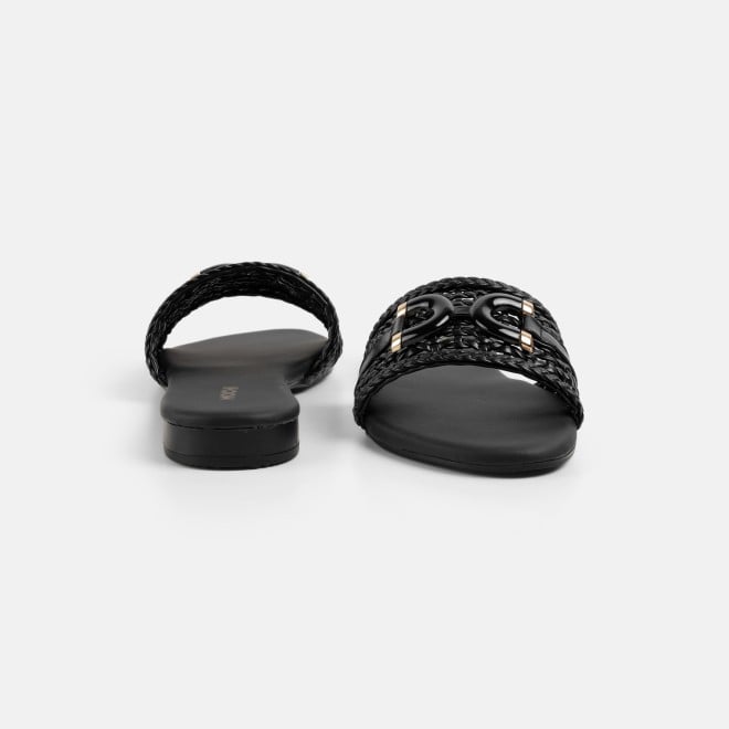 Mochi Women Black Casual Slippers (SKU: 41-600-11-36)