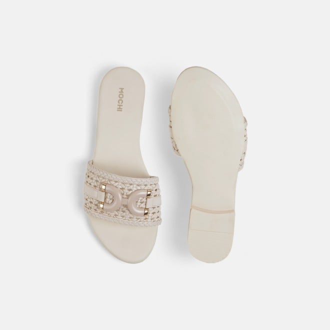 Mochi Women Off-white Casual Slippers (SKU: 41-600-66-36)