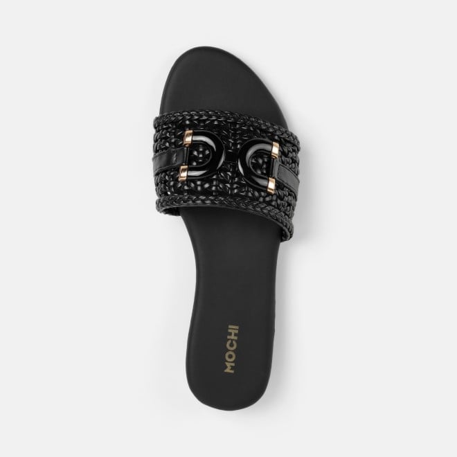 Mochi Women Black Casual Slippers (SKU: 41-600-11-36)