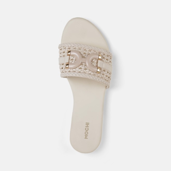 Mochi Women Off-white Casual Slippers (SKU: 41-600-66-36)