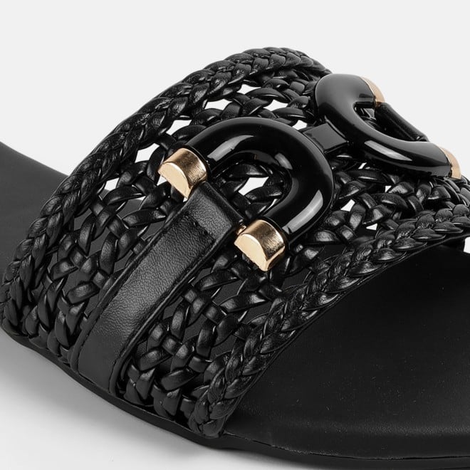 Mochi Women Black Casual Slippers (SKU: 41-600-11-36)