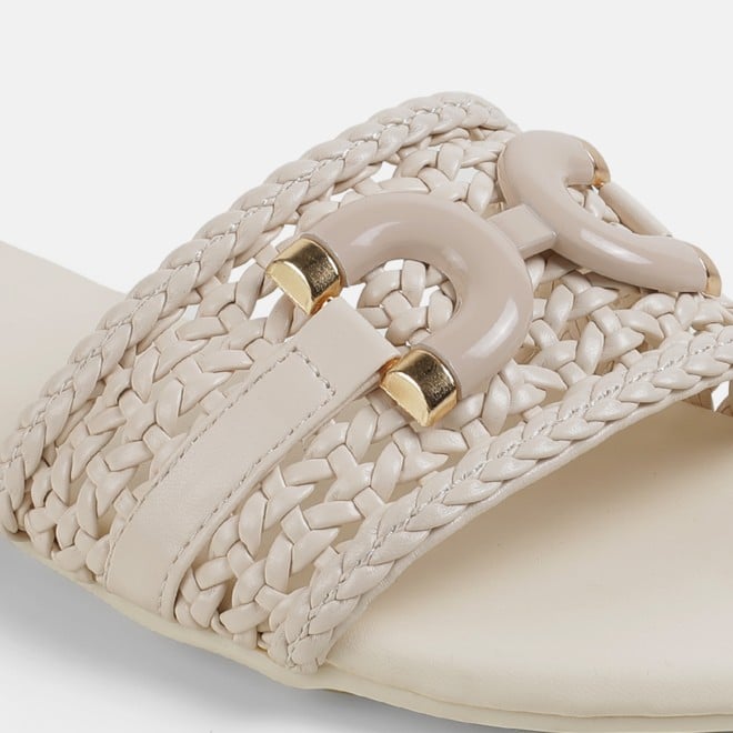 Mochi Women Off-white Casual Slippers (SKU: 41-600-66-36)