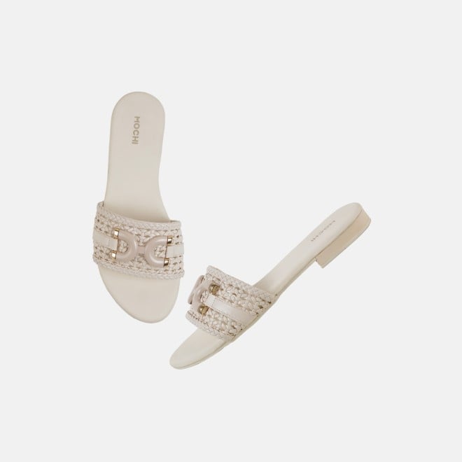 Mochi Women Off-white Casual Slippers (SKU: 41-600-66-36)