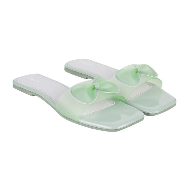 Mochi Women Green Casual Slippers