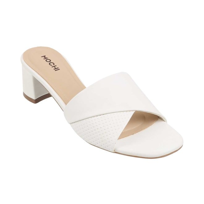 Mochi Women White Casual Slip Ons