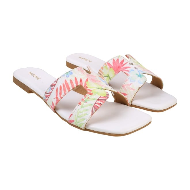 Mochi Women White Casual Slippers