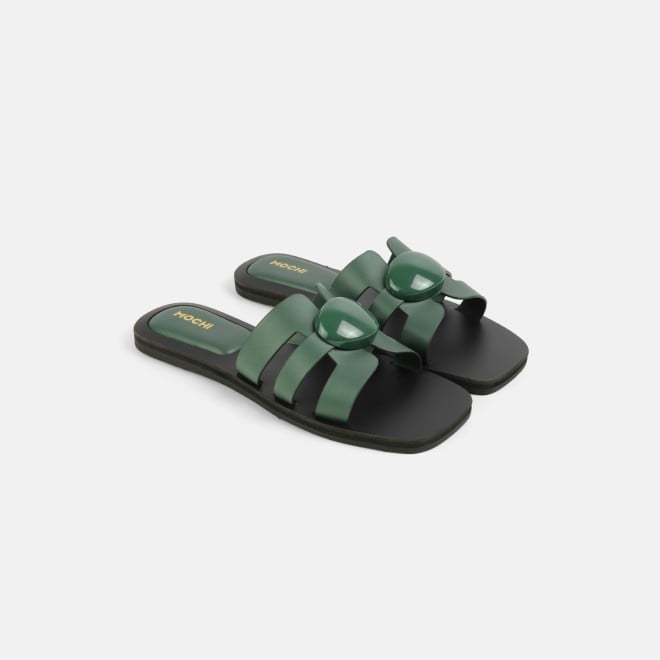 Mochi Women Green Casual Slippers (SKU: 41-800375-21-36)