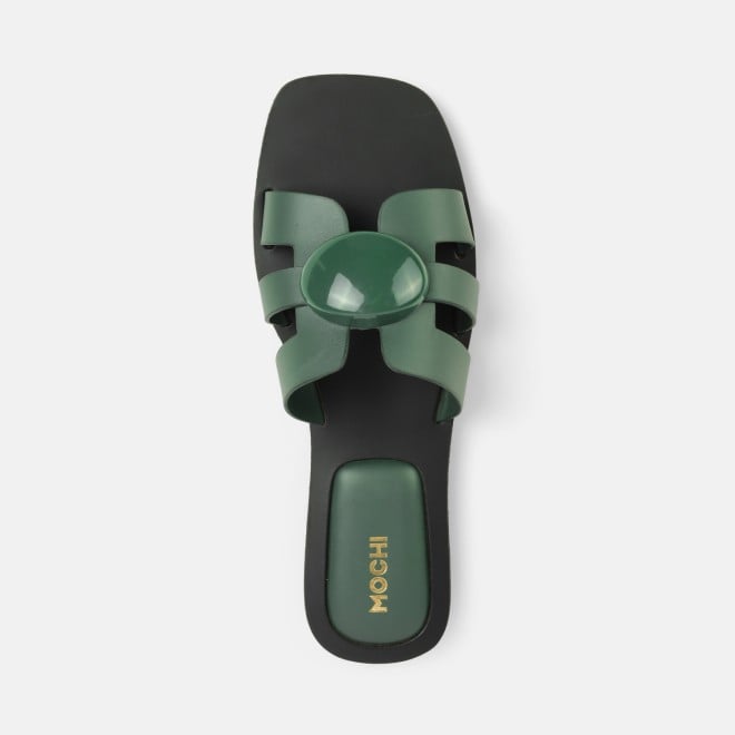 Mochi Women Green Casual Slippers (SKU: 41-800375-21-36)