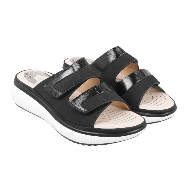 Mochi Women Black Casual Sandals