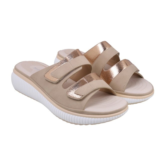 Mochi Women Beige Casual Sandals