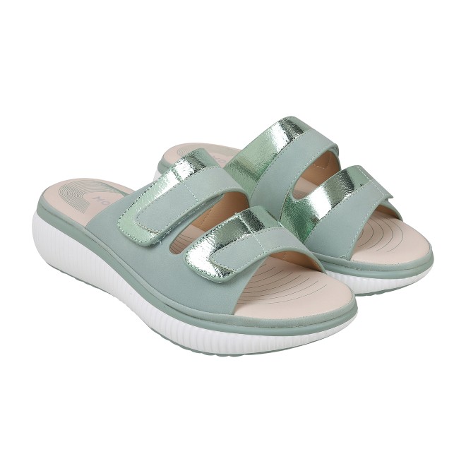 Mochi Women Green Casual Sandals