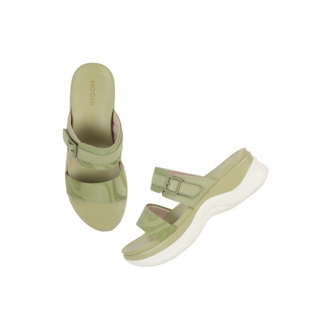 Mochi Women Green Casual Slip Ons (SKU: 41-900326-21-36)