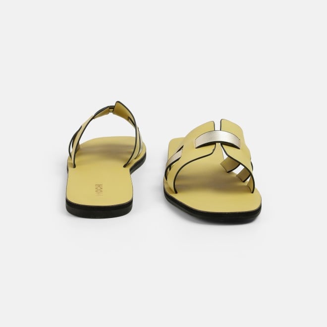 Mochi Women Yellow Casual Slip Ons (SKU: 41-9140-33-36)