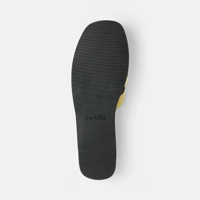 Mochi Women Yellow Casual Slip Ons (SKU: 41-9140-33-36)