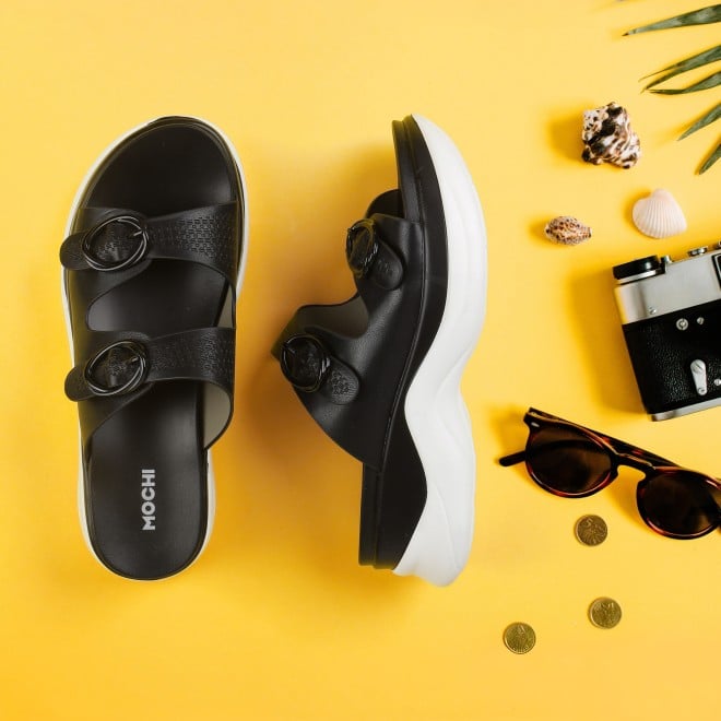 Mochi Women Black Casual Slip Ons (SKU: 41-9199-11-36)