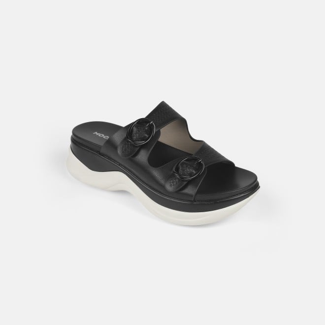 Mochi Women Black Casual Slip Ons (SKU: 41-9199-11-36)