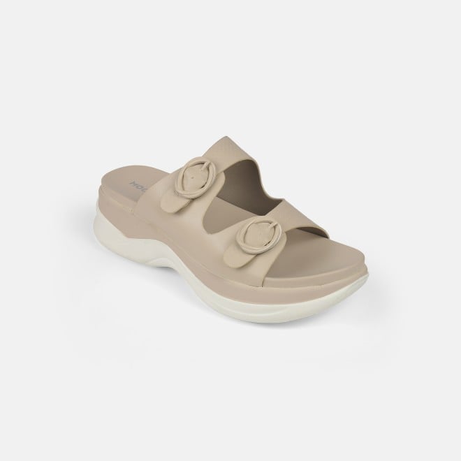 Mochi Women Beige Casual Slip Ons (SKU: 41-9199-20-37)