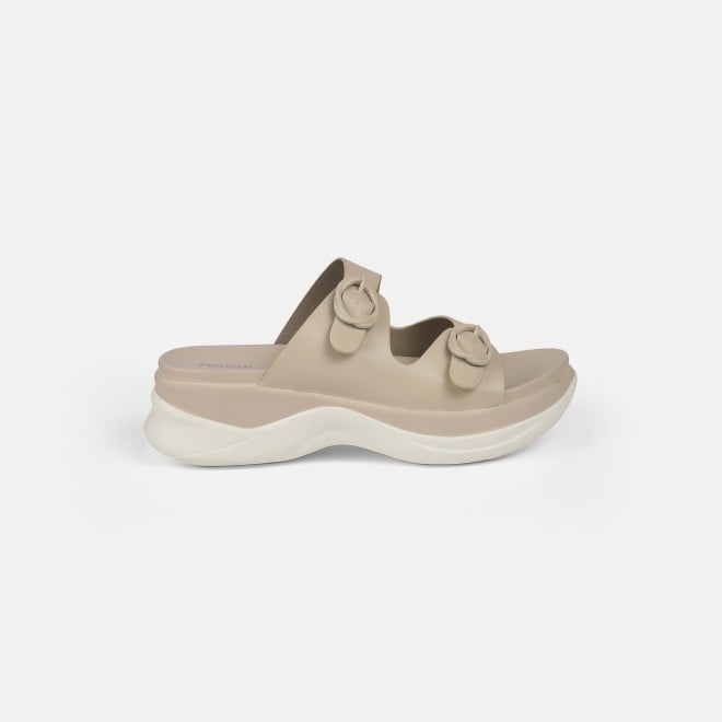 Mochi Women Beige Casual Slip Ons (SKU: 41-9199-20-37)