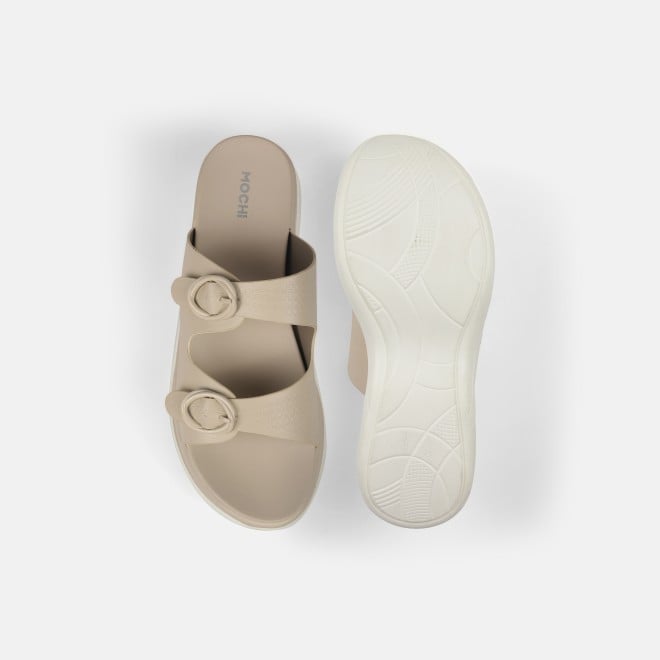 Mochi Women Beige Casual Slip Ons (SKU: 41-9199-20-37)