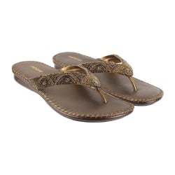 Women Antique-Gold Casual Slippers