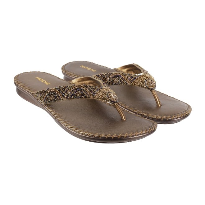 Mochi Women Antic-gold Casual Slippers (SKU: 44-1121L-28-42)