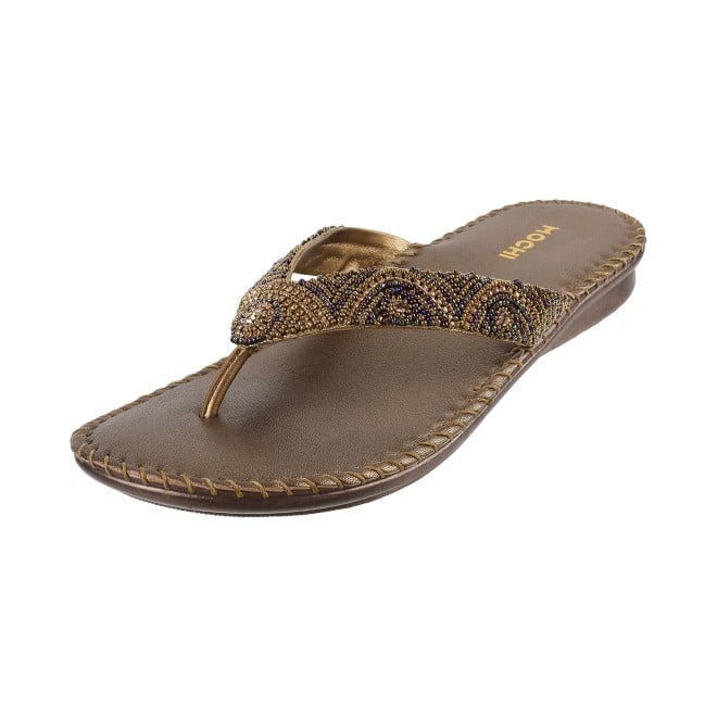 Mochi Women Antic-gold Casual Slippers (SKU: 44-1121L-28-42)