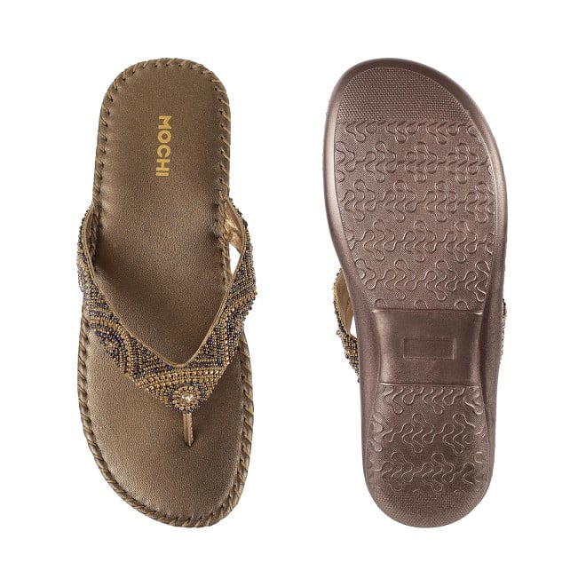 Mochi Women Antic-gold Casual Slippers (SKU: 44-1121L-28-42)