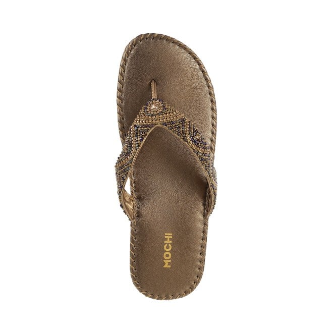 Mochi Women Antic-gold Casual Slippers (SKU: 44-1121L-28-42)