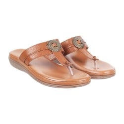 Women Tan Casual Slippers