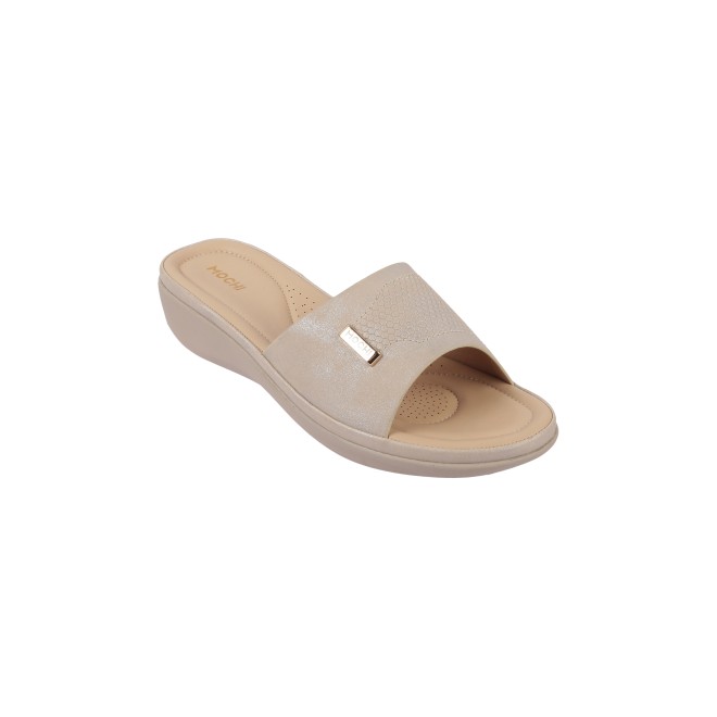 Mochi Women Beige Casual Slip Ons (SKU: 44-117-20-39)