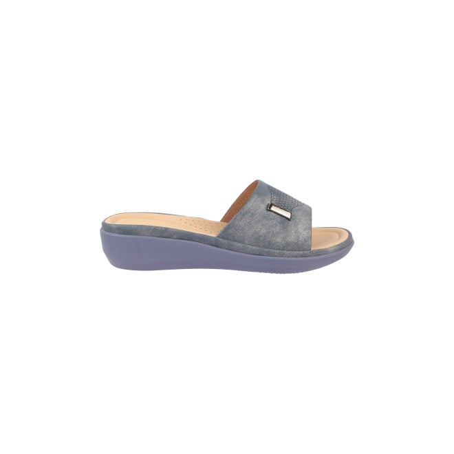 Mochi Women Blue Casual Slip Ons (SKU: 44-117-45-36)