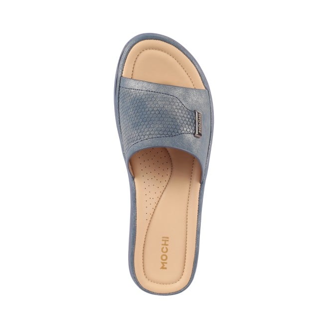 Mochi Women Blue Casual Slip Ons (SKU: 44-117-45-36)