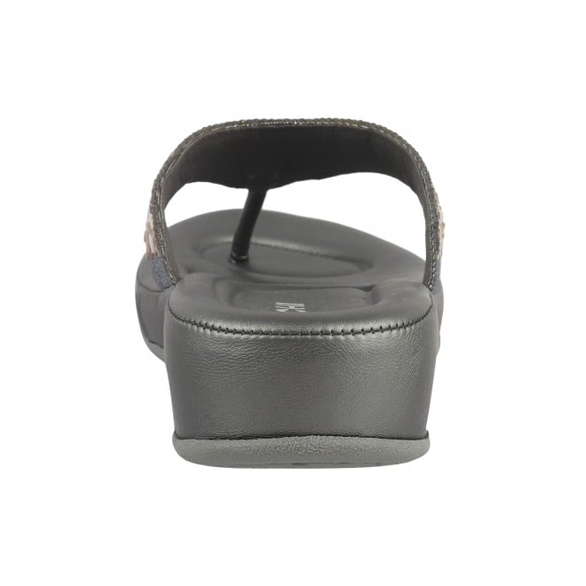 Mochi Women Gun-Metal Casual Slippers (SKU: 44-119-29-36)