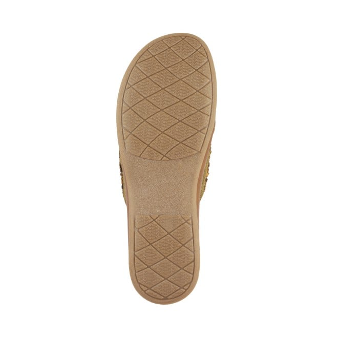 Mochi Women Antique-Gold Casual Slippers (SKU: 44-119-28-36)