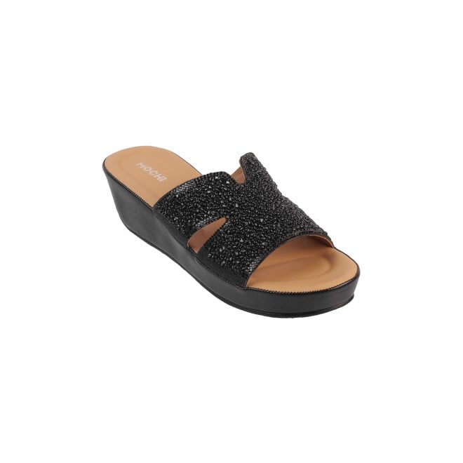 Mochi Women Black Casual Slip Ons (SKU: 44-127-11-36)