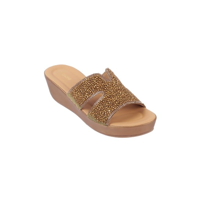 Mochi Women Antic-gold Casual Slip Ons (SKU: 44-127-28-36)