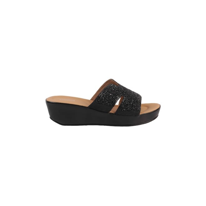 Mochi Women Black Casual Slip Ons (SKU: 44-127-11-36)