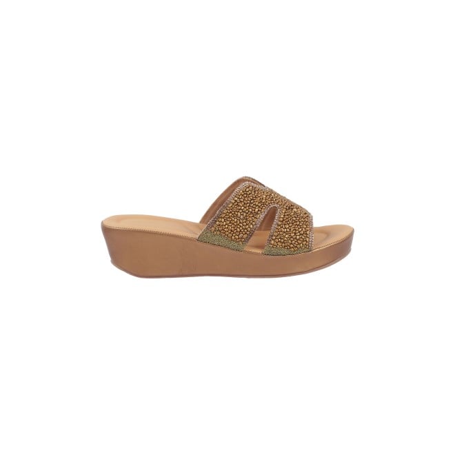 Mochi Women Antic-gold Casual Slip Ons (SKU: 44-127-28-36)