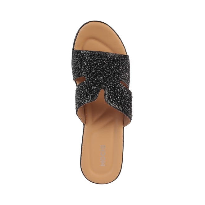 Mochi Women Black Casual Slip Ons (SKU: 44-127-11-36)