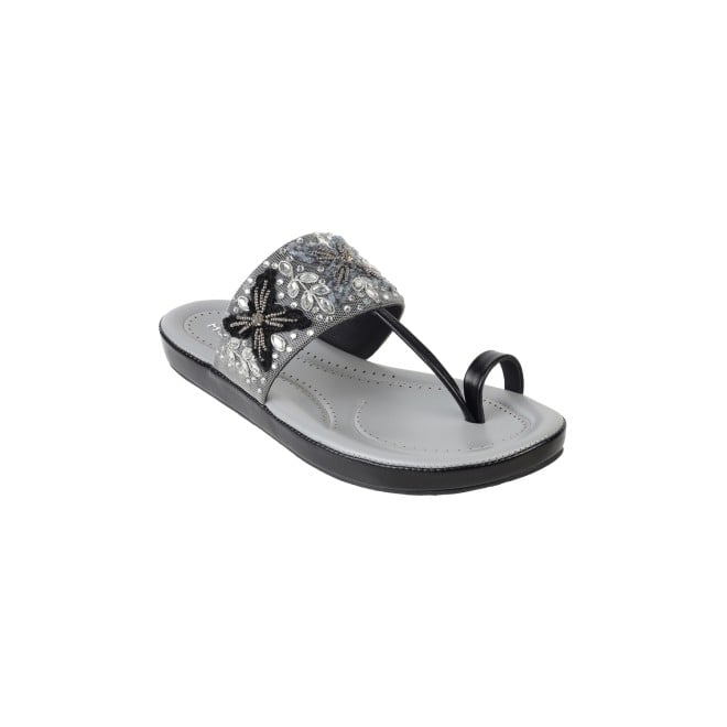 Mochi Women Black Casual Slippers & Flip Flops (SKU: 44-135-11-36)