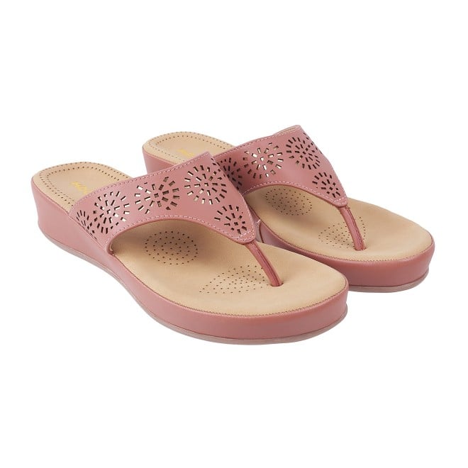 Mochi Women Peach Casual Slippers