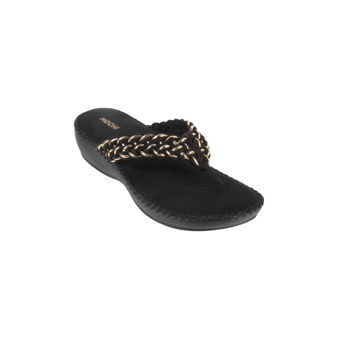 Mochi Women Black Casual Slip-Ons (SKU: 44-151-11-37)