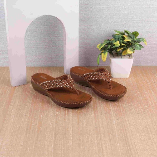 Mochi Women Tan Casual Slip-Ons (SKU: 44-151-23-36)