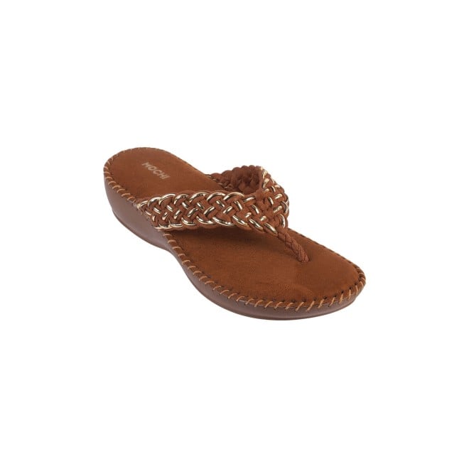 Mochi Women Tan Casual Slip-Ons (SKU: 44-151-23-36)