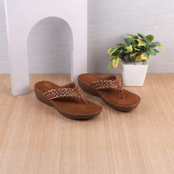 Mochi Women Tan Casual Slip-Ons