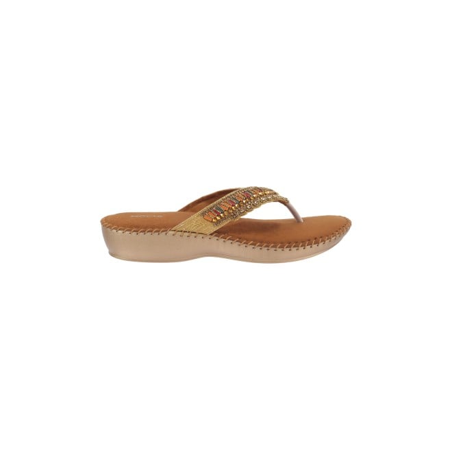 Mochi Women Antic-gold Party Slippers (SKU: 44-152-28-36)