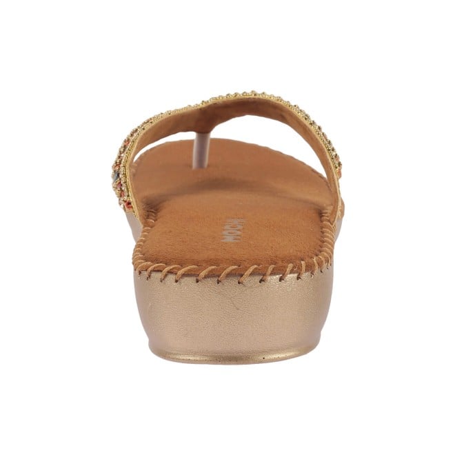 Mochi Women Antic-gold Party Slippers (SKU: 44-152-28-36)