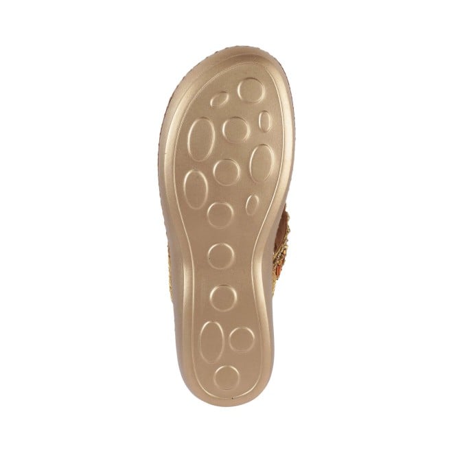 Mochi Women Antic-gold Party Slippers (SKU: 44-152-28-36)