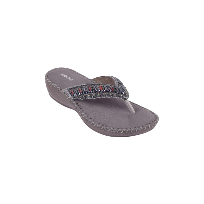 Mochi Women Gun-metal Party Slippers (SKU: 44-152-29-36)